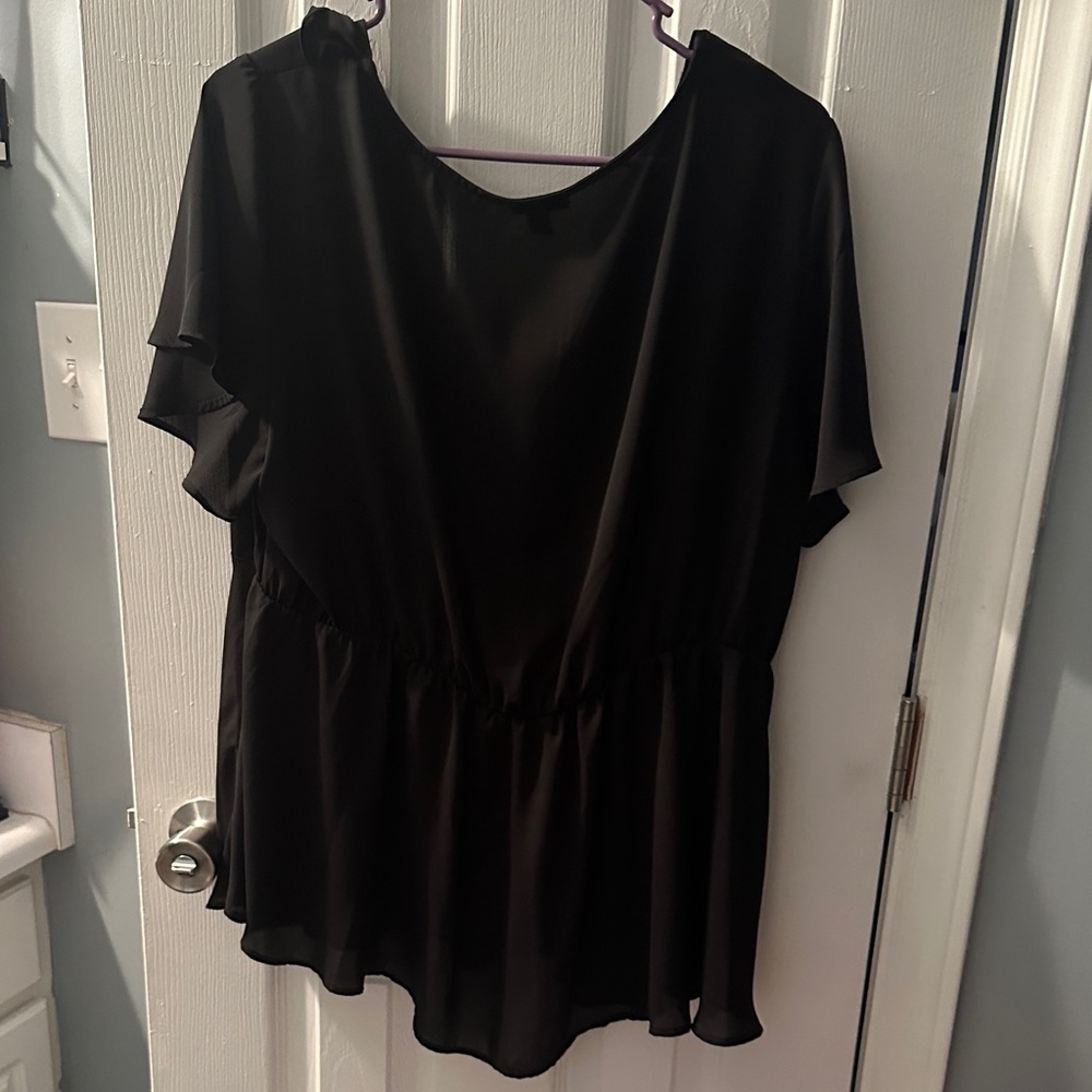 Torrid Black Ruffled Blouse - Picture 3 of 3